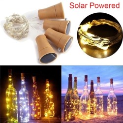 Aurinkoenergialla toimiva pullokorkki - seppele - LED - yövalo