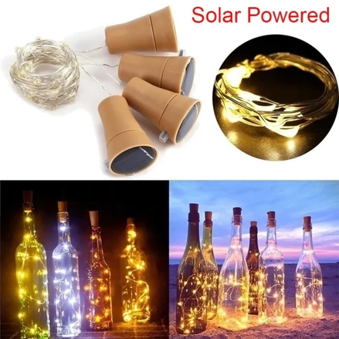 Solcelledrevet flaskeprop - guirlande - LED - natlys