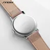 SINOBI - stilfuldt quartz ur - læderrem - smile ansigt design