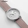 SINOBI - montre à quartz élégante - bracelet en cuir - design visage souriant