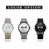 SINOBI - montre à quartz élégante - bracelet en cuir - design visage souriant