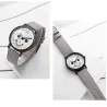 SINOBI - elegante relógio de quartzo - pulseira de couro - design de rosto sorridente