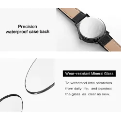 SINOBI - montre à quartz élégante - bracelet en cuir - design visage souriant