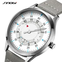 SINOBI - relógio de quartzo elegante - à prova d'água - pulseira de couro