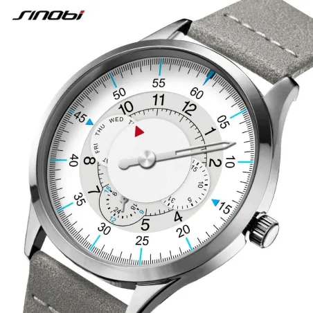 SINOBI - montre à quartz à la mode - étanche - bracelet en cuir