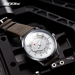 SINOBI - montre à quartz à la mode - étanche - bracelet en cuir