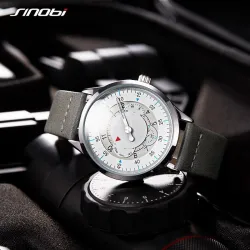 SINOBI - montre à quartz à la mode - étanche - bracelet en cuir