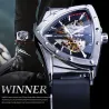 WINNER - montre de sport à la mode - couvercle transparent - pointeurs lumineux - cadran en forme de triangle