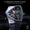 WINNER - montre de sport à la mode - couvercle transparent - pointeurs lumineux - cadran en forme de triangle