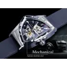 WINNER - montre de sport à la mode - couvercle transparent - pointeurs lumineux - cadran en forme de triangle