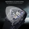 WINNER - montre de sport à la mode - couvercle transparent - pointeurs lumineux - cadran en forme de triangle