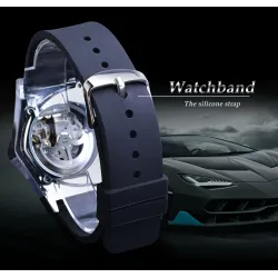 WINNER - montre de sport à la mode - couvercle transparent - pointeurs lumineux - cadran en forme de triangle