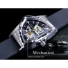 WINNER - montre de sport à la mode - couvercle transparent - pointeurs lumineux - cadran en forme de triangle