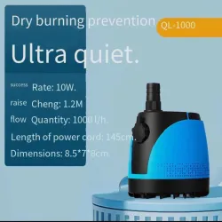 Pompa acqua acquario - pompa filtro - ultra silenziosa - bassa aspirazione - 10W - 80W