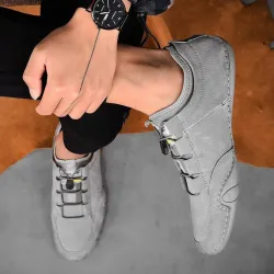Stilfulde ruskindssneakers - slip on loafers