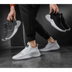 Sportowe buty do biegania - sznurowane trampki - oddychająca siateczka - lekkieBieganie