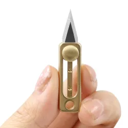 Mini lommekniv - glidende - foldbar - med nøglering