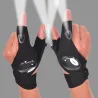Fingerless gloves - with LED flashlight - waterproof - camping - hiking - survival toolTorches