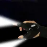 Fingerless gloves - with LED flashlight - waterproof - camping - hiking - survival toolTorches
