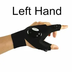 Fingerless gloves - with LED flashlight - waterproof - camping - hiking - survival toolTorches