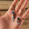 Mini couteau de poche pliant - avec porte-clés - acier inoxydable
