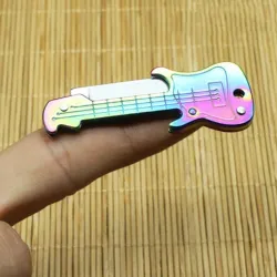 Mini lommekniv - foldbar - guitarform - rustfrit stål