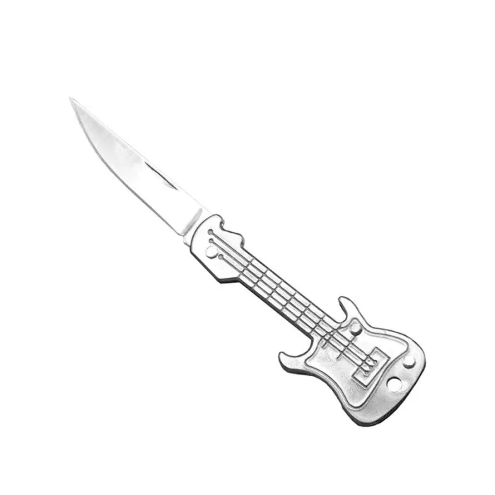 Mini fickkniv - hopfällbar - gitarrform - rostfritt stål