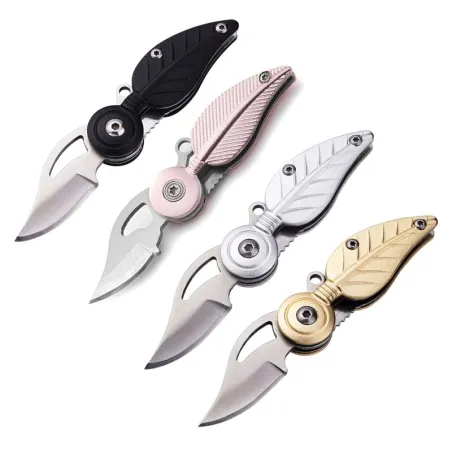 Mini foldbar lommekniv - rustfrit stål - bladform