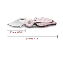 Mini foldbar lommekniv - rustfrit stål - bladform