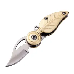 Mini foldbar lommekniv - rustfrit stål - bladform