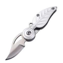 Mini foldbar lommekniv - rustfrit stål - bladform