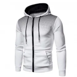 3D-Druck - Kapuzenpullover - Langarm - Reißverschluss