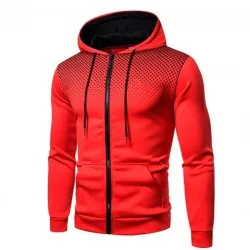 3D-Druck - Kapuzenpullover - Langarm - Reißverschluss