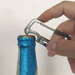 Cuchillos & multitoolsMinicuchillo multifunción - con abrebotellas / mosquetón - acero inoxidable