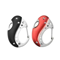 Cuchillos & multitoolsMinicuchillo multifunción - con mosquetón - plegable - acero inoxidable