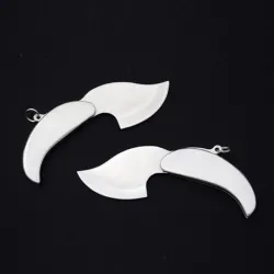 Mini pocket knife - foldable - with key ring - stainless steel - leaf shapeKnives & Multitools