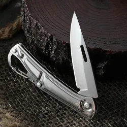 Cuchillos & multitoolsMinicuchillo plegable - con mosquetón - acero inoxidable