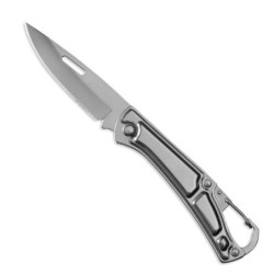 Mini coltello pieghevole - con moschettone - in acciaio inox