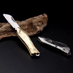 Minivikbar fickkniv - snidade mönster - rostfritt stål