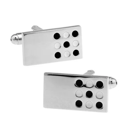 Boutons de manchette rectangle mode - émail noir
