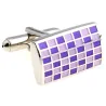 Trendy rechthoekige manchetknopen - geruit designManchetknopen