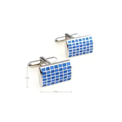 Trendy rectangle cufflinks - check designCufflinks