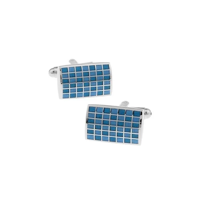 Trendy rectangle cufflinks - check designCufflinks