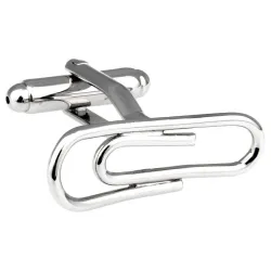 Boutons de manchette élégants en argent - trombone - épingle à nourrice