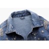 Krótka kurtka dżinsowa w stylu vintage - z diamentami / dziuramiKurtki