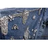Vintage kort jeansjacka - med diamanter/hål