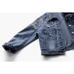 Vintage short denim jacket - with diamonds / holesJackets