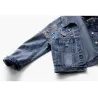 Vintage kort denimjakke - med diamanter/hull