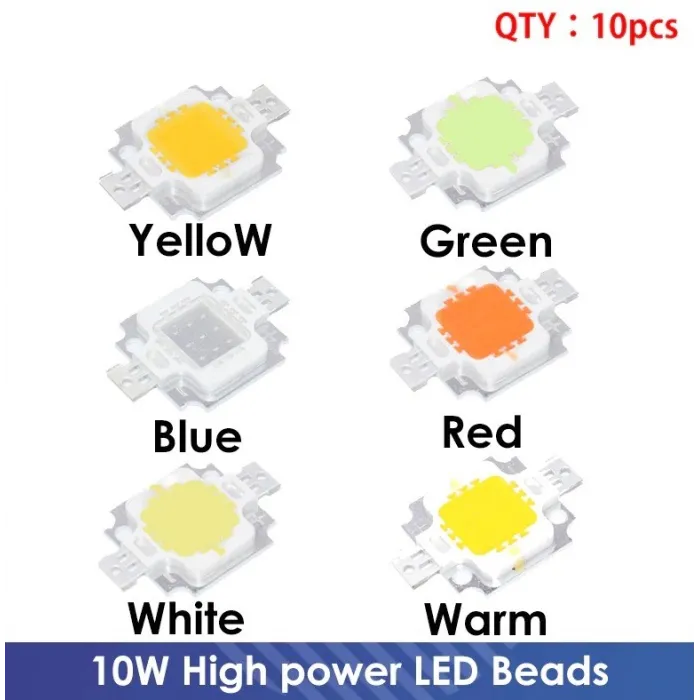 LED integrert brikke - høy effekt - 10W - 10 stk