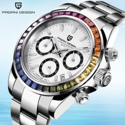 RelojesPAGANI - reloj de cuarzo deportivo de moda - resistente al agua - acero inoxidable